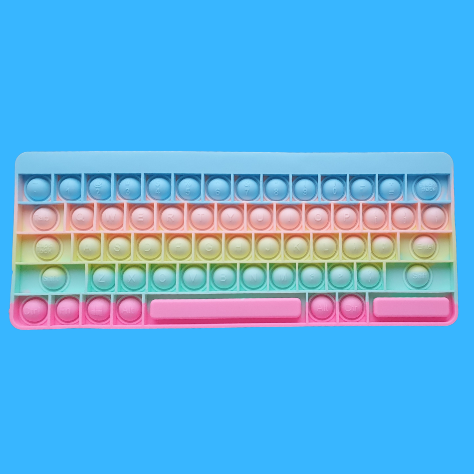 Computer Keyboard Pastel Bubble Fidget Toy Push Pop It – Toy Maniac